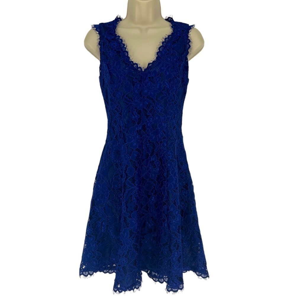 Shoshanna Purple Fit and Flare‎ Lace Mini Dress Size 0
